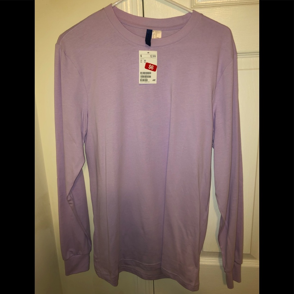 H&M divided long sleeve purple t-shirt